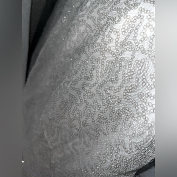 NWT LightInTheBox off the shoulder, white, sequin, floor length dress - Picture 5 of 8